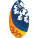 Clown games sportx skimboard flower oranje blauw 100 cm