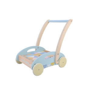 Woezel en pip houten blokkenkar 27x35x36 cm