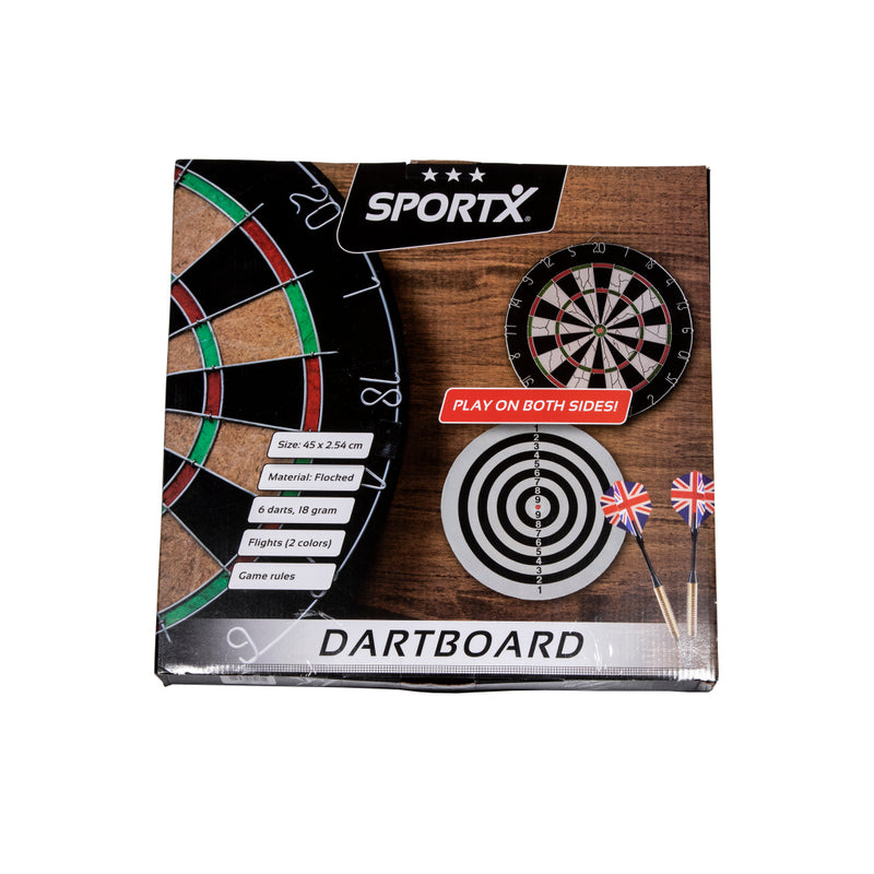 Load image into Gallery viewer, Sportx dartbord flocked met 6 darts
