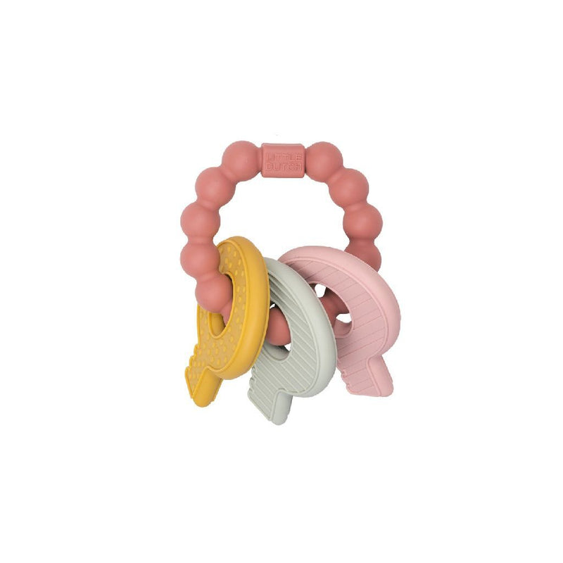 Load image into Gallery viewer, Little dutch bijtring silicone sleutelbos roze
