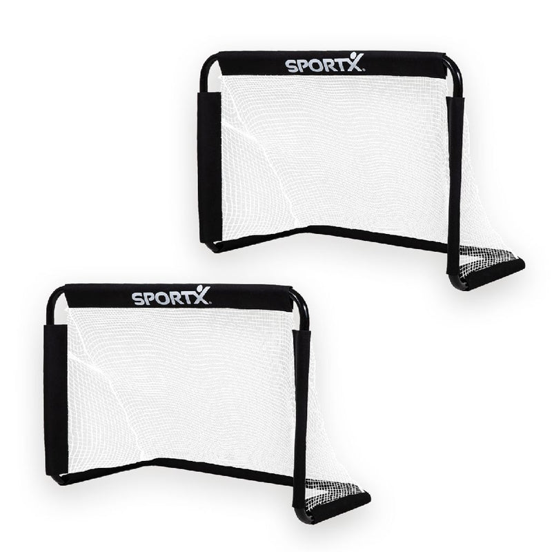 Load image into Gallery viewer, Sportx metalen voetbaldoelen 78x56x45 cm 2 stuks zwart
