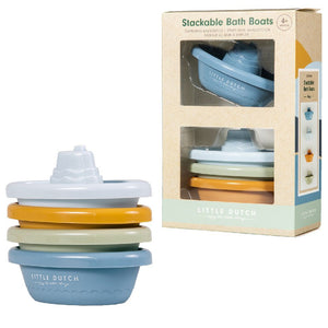 Rubo toys little dutch bad bootjes blauw - badspeeltjes - 4 kleuren - opstapelen - vanaf 18 maanden