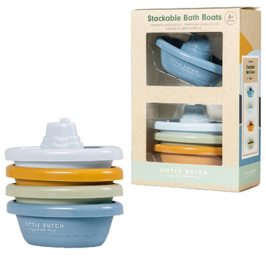 Rubo toys little dutch bad bootjes blauw - badspeeltjes - 4 kleuren - opstapelen - vanaf 18 maanden