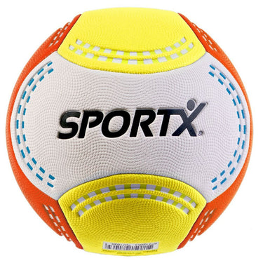 Sportx beach voetbal 22 cm oranje geel wit