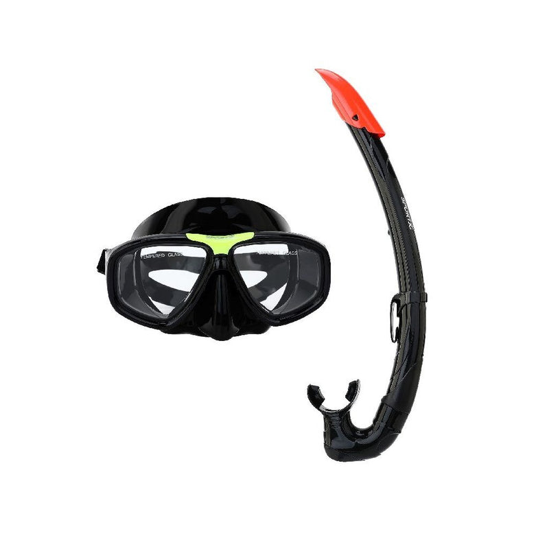 Load image into Gallery viewer, Sportx volwassenen snorkelset 5 sterren zwart
