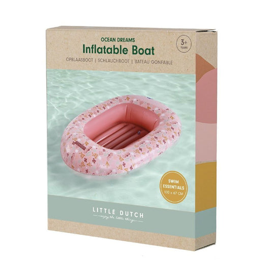 Little dutch ocean dreams opblaasboot 100x67 cm roze