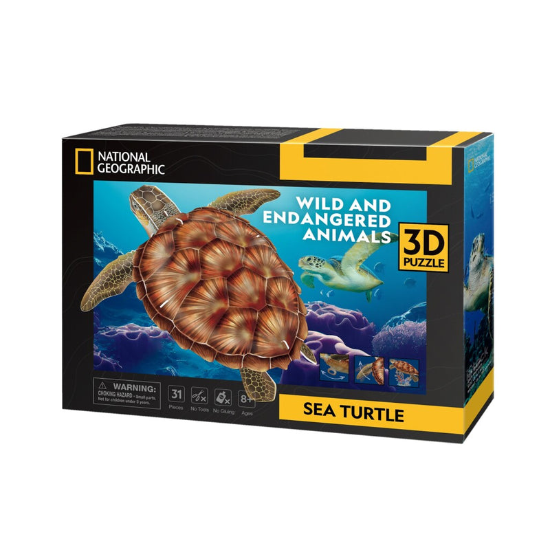 Load image into Gallery viewer, Cubic fun national geographic 3d puzzel zeeschildpad 31 stukjes
