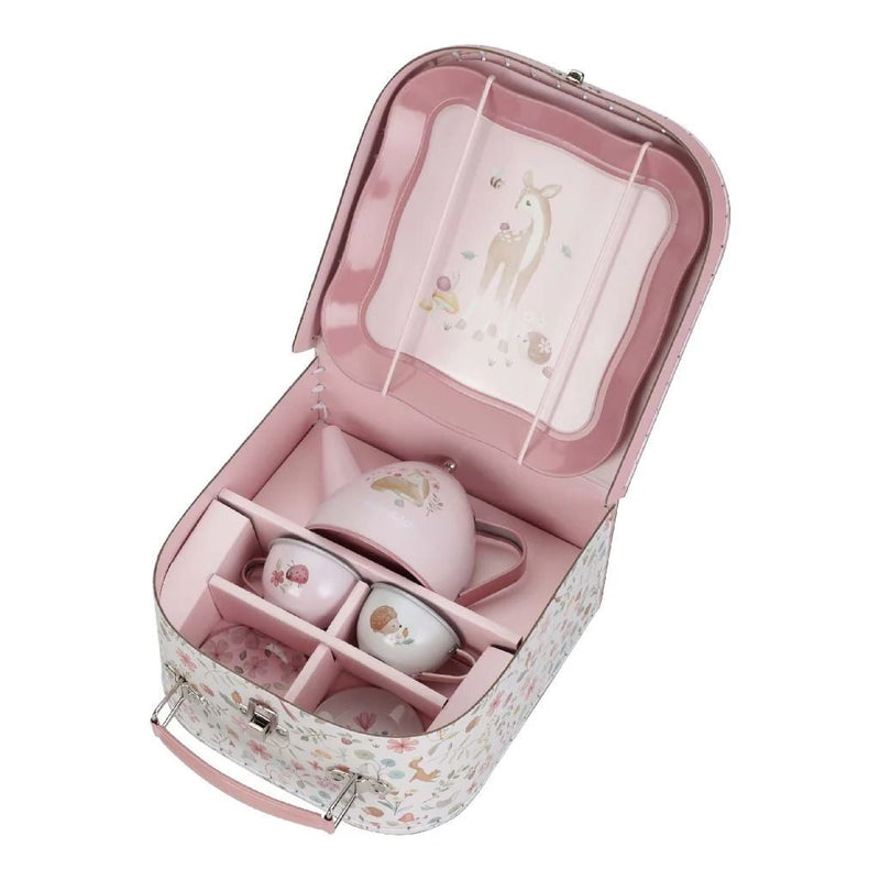 Load image into Gallery viewer, Little dutch fairy garden tinnen theeservies in koffer
