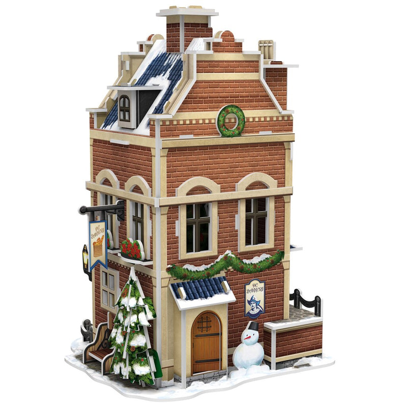 Load image into Gallery viewer, Cubic fun 3d puzzel hollands huisje winter bakkerij + licht 65 stukjes
