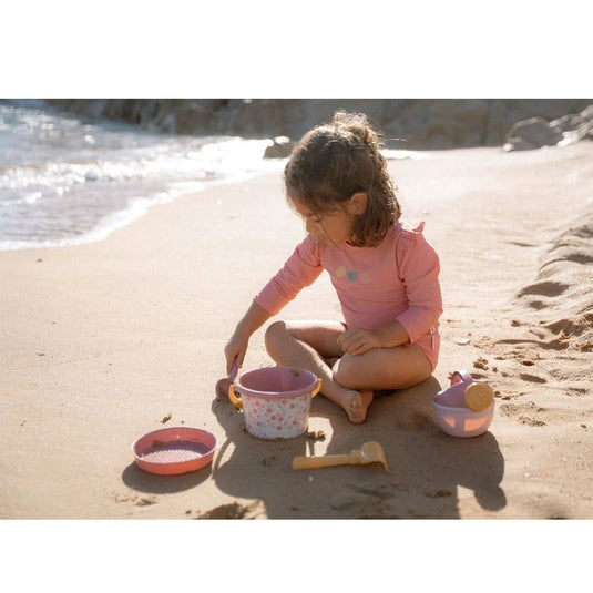 Little dutch pink flower strandset 5-delig roze