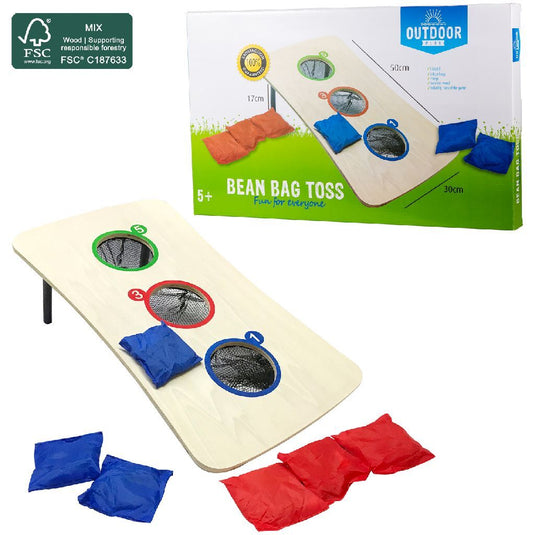 Outdoor play pittenzak werpspel fsc houten speelgoed.