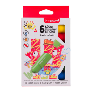 Bruynzeel plakkaatverf sticks set basic | 6 kleuren