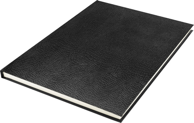 Load image into Gallery viewer, Kangaro k-5321 schetsboek a4 creme 120gr blanco papier, 140 blz hard cover imprint slang zwart
