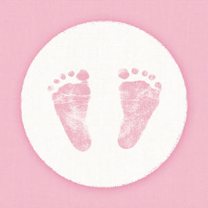 Ambiente servetten baby voetjes 33 cm roze