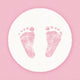 Ambiente servetten baby voetjes 33 cm roze
