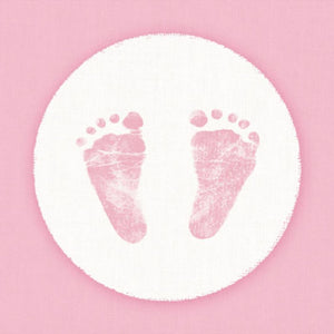 Basic servetten baby voetjes meisje 25 cm 20 stuks
