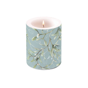 Ambiente stompkaars mistletoe all over 10x12 cm groen