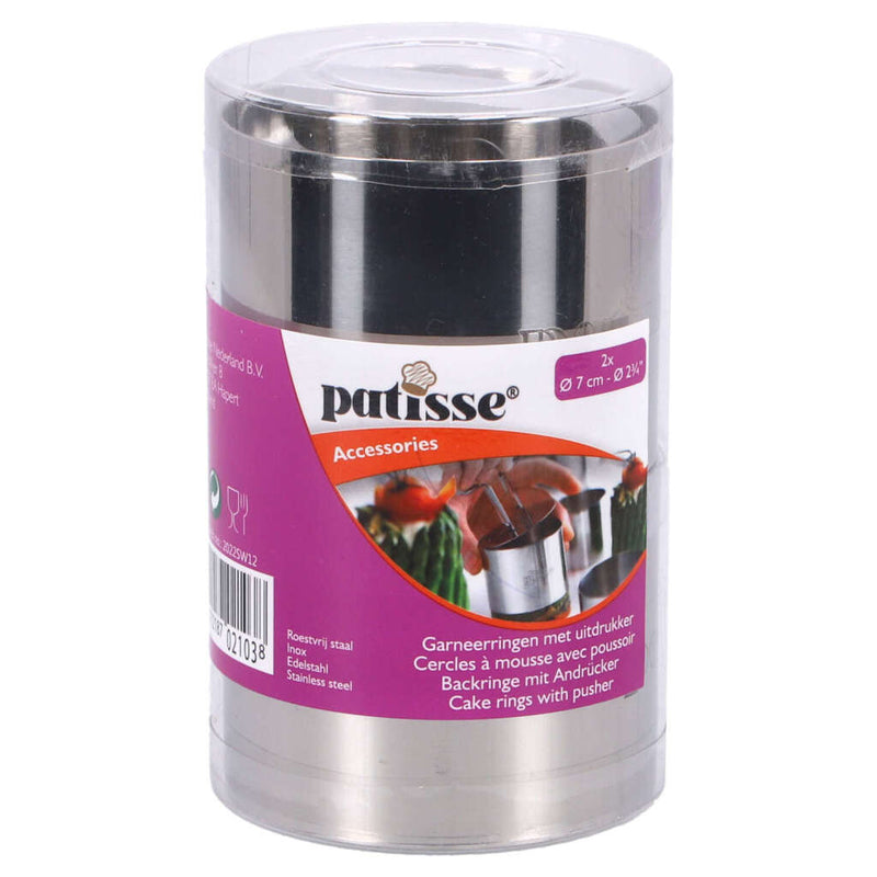 Load image into Gallery viewer, Patisse garneerringen met uitdrukker 7x5.5 cm 3-delig rvs
