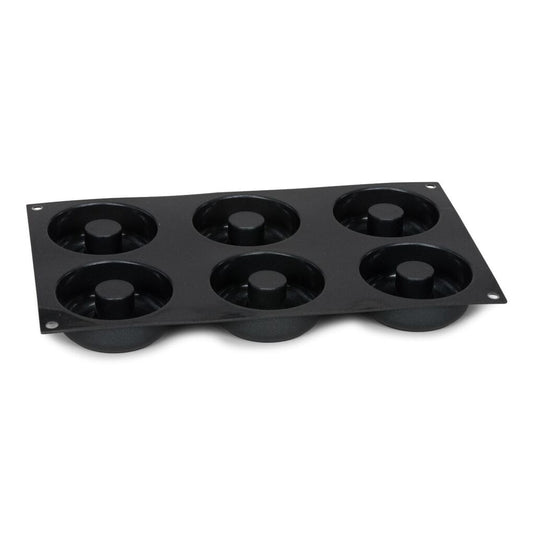Patisse donutvorm 6 vaks 29x17 cm zwart siliconen