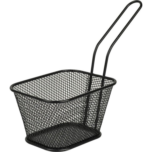 Gusta frietmandje 10.5x8.5x13.8 cm zwart aluminium