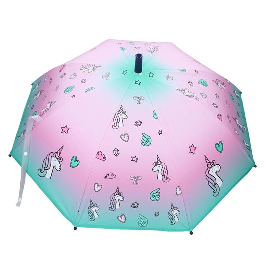 Basic eenhoorn paraplu roze blauw