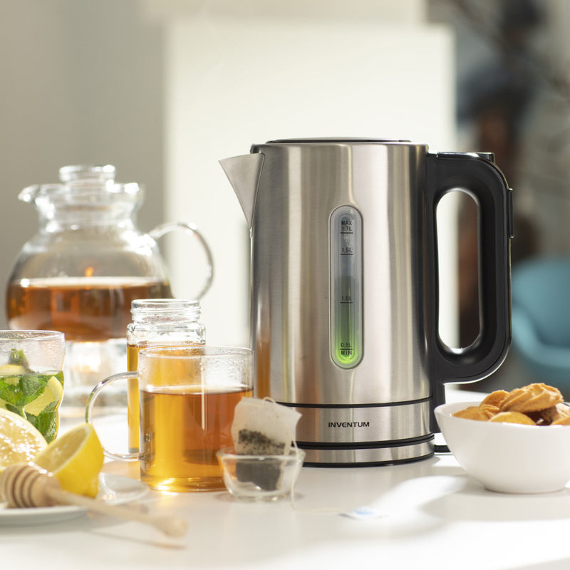 Load image into Gallery viewer, Inventum hw817d snoerloze waterkoker 2200w 1.7l rvs zwart
