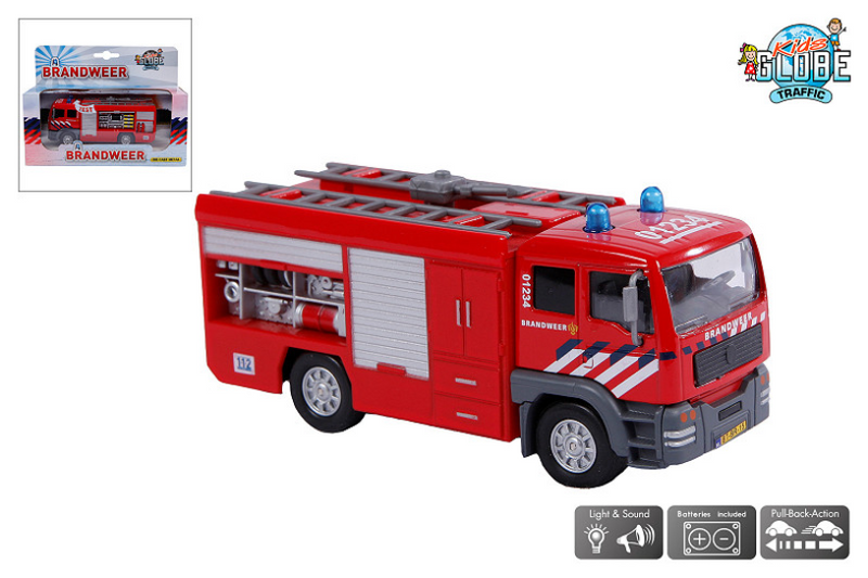 Afbeelding laden in galerijviewer, Kids globe brandweer die cast tankauto met l g

