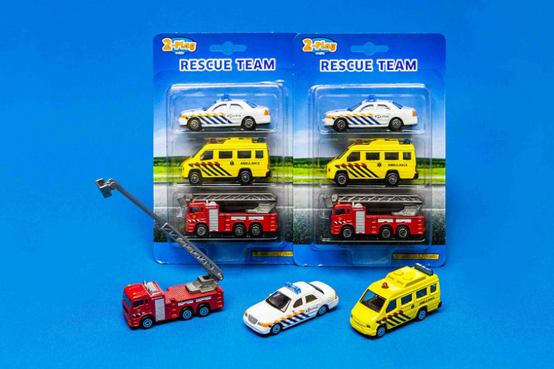 Chargez l'image dans la visionneuse de la galerie, 2-play hulpdienstauto's 8 cm wit geel rood 3-delig
