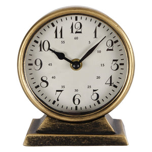 Overige merken metalen klok caroline 13x6.5x15 cm goud