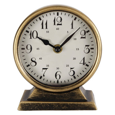 Overige merken metalen klok caroline 13x6.5x15 cm goud