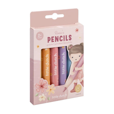 Little dutch rosa potloden kort dik set van 6 stuks