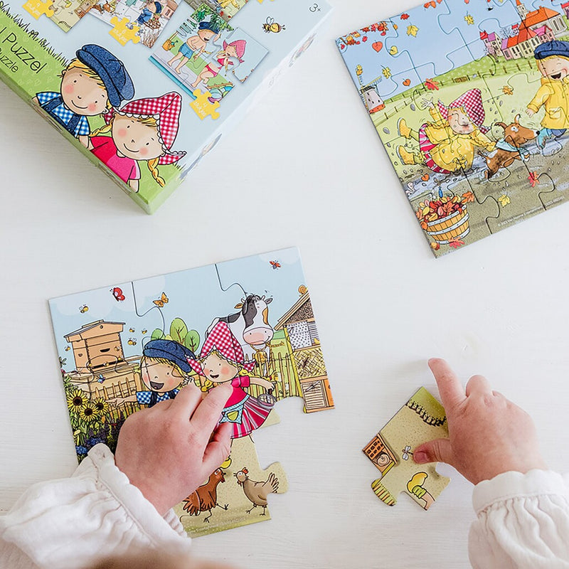 Afbeelding laden in galerijviewer, Bambolino fien en teun 4in1 puzzel 4-16 stukjes
