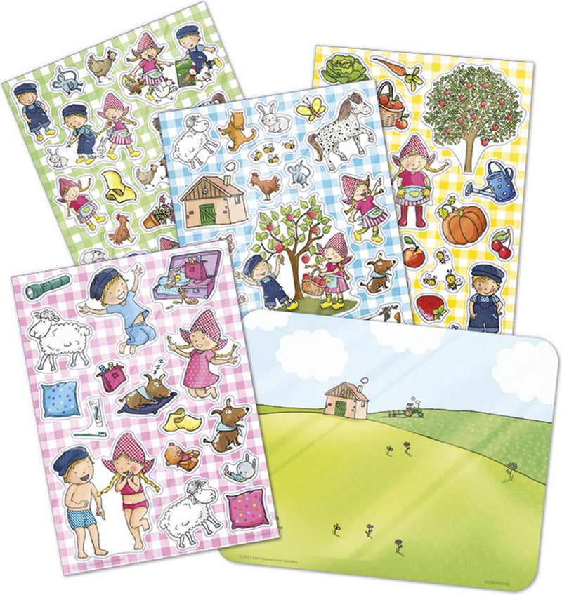 Afbeelding laden in galerijviewer, Fien teun raamstickers, niet permanente verplaatsbare stickers - met speelachtergrond - vanaf 3 jaar - bambolino toys
