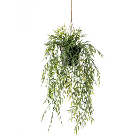 Emerald kunstplant hangend in pot bamboe 50 cm