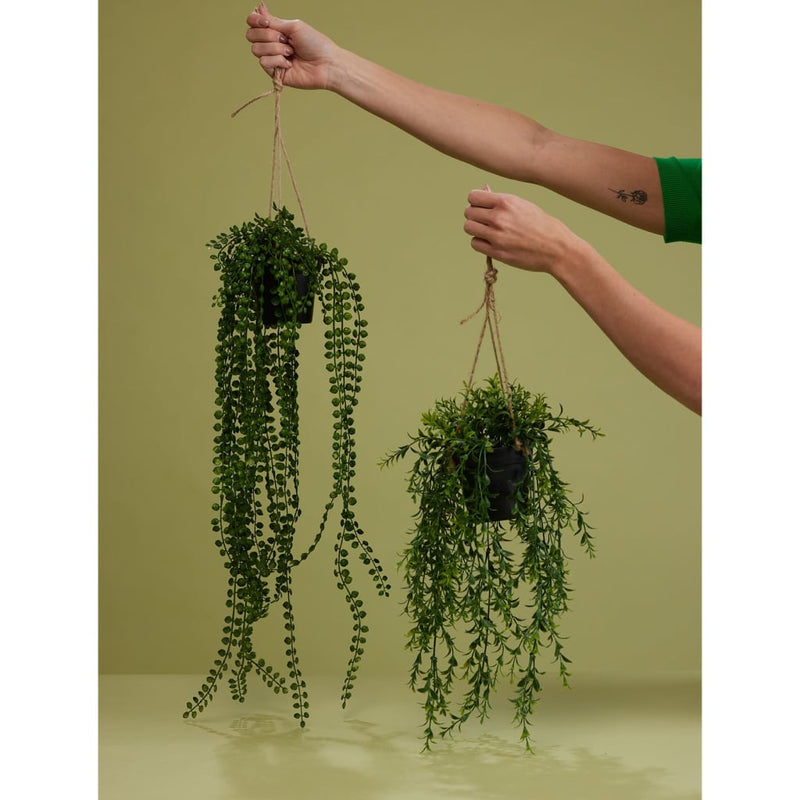 Load image into Gallery viewer, Emerald kunstplant hangend in pot buxus 50 cm
