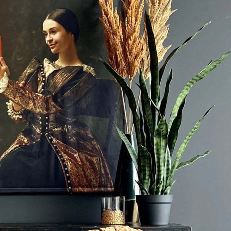 Load image into Gallery viewer, Emerald kunstplant in pot sanseveria 84 cm
