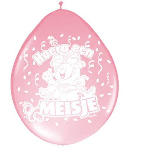 Ballonnen Hoera een Meisje, 8st.