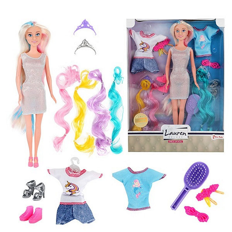 Load image into Gallery viewer, Lauren deluxe tienerpop hairextensions + accessoires en kleding
