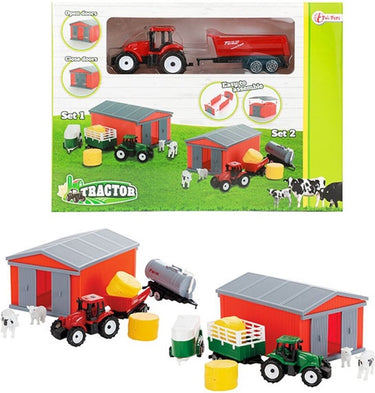 Toi-toys toi toys tractor set met schuur verschillende uitvoeringen