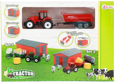 Toi-toys toi toys tractor set met schuur verschillende uitvoeringen