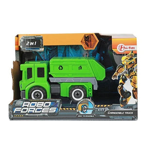 Toi-toys veranderrobot vuilniswagen speelgoed robot actiefiguur stadsleven.
