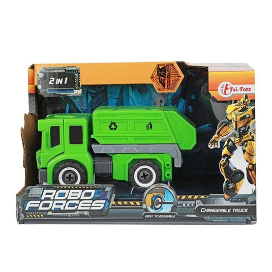 Toi-toys veranderrobot vuilniswagen speelgoed robot actiefiguur stadsleven.
