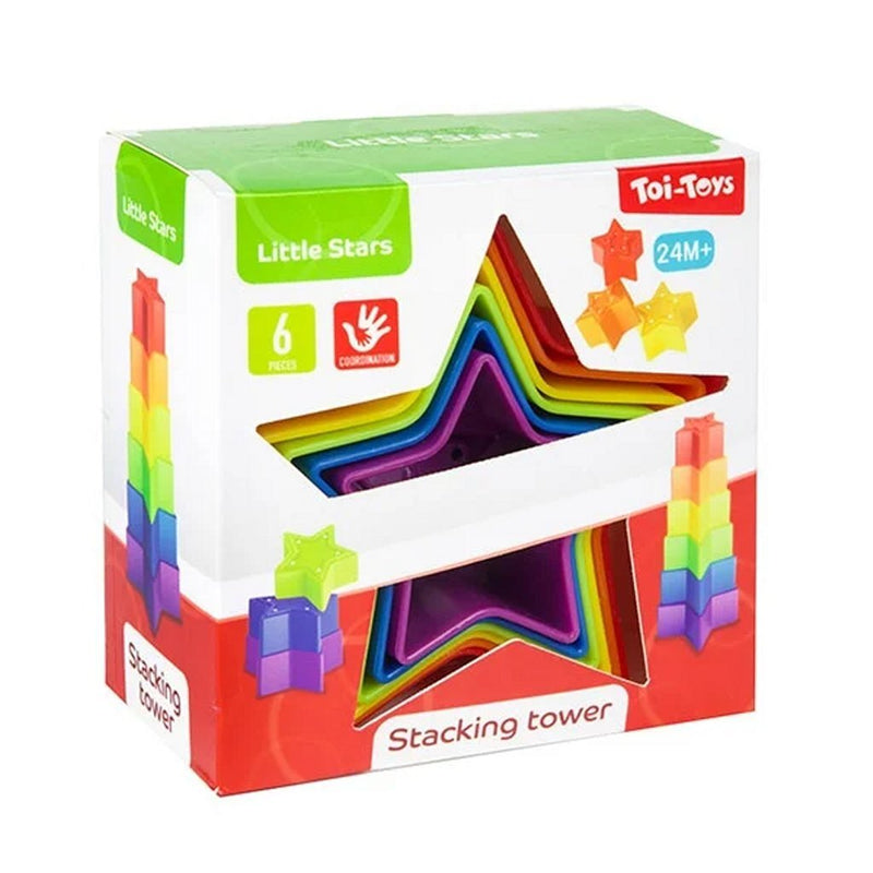 Load image into Gallery viewer, Toi-toys little stars stapeltoren ster 6-delig
