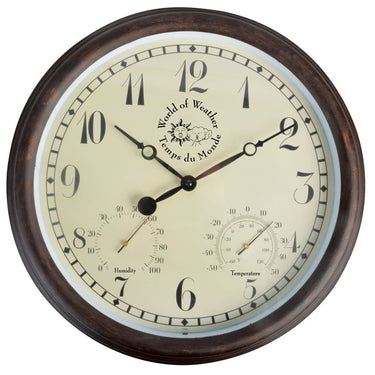 Esschert design stationsklok met thermo-hygrometer 30,5 cm tf008