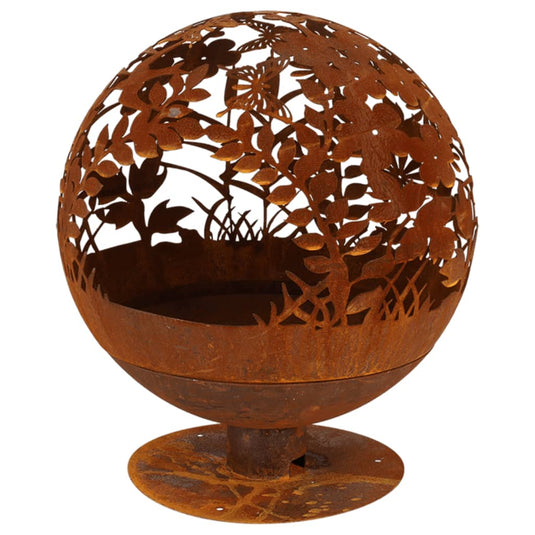 Esschert design vuurkorf lasergesneden bloemen roestkleurig ff294