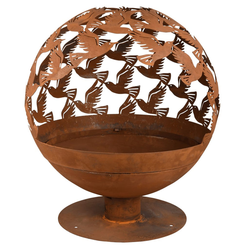 Load image into Gallery viewer, Esschert design vuurplaats laser gesneden vogels roestkleurig
