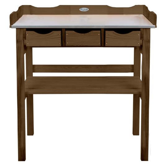 Esschert design oppottafel met lades bruin