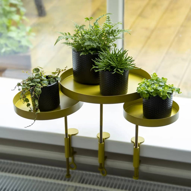 Load image into Gallery viewer, Esschert design plantenblad met klem rond s goudkleurig

