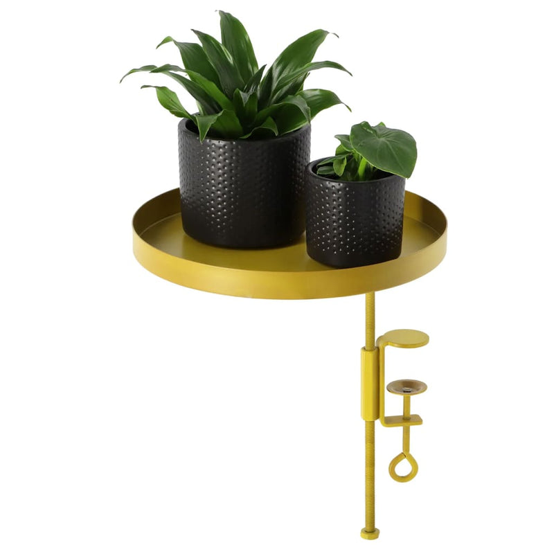 Load image into Gallery viewer, Esschert design plantenblad met klem rond l goudkleurig
