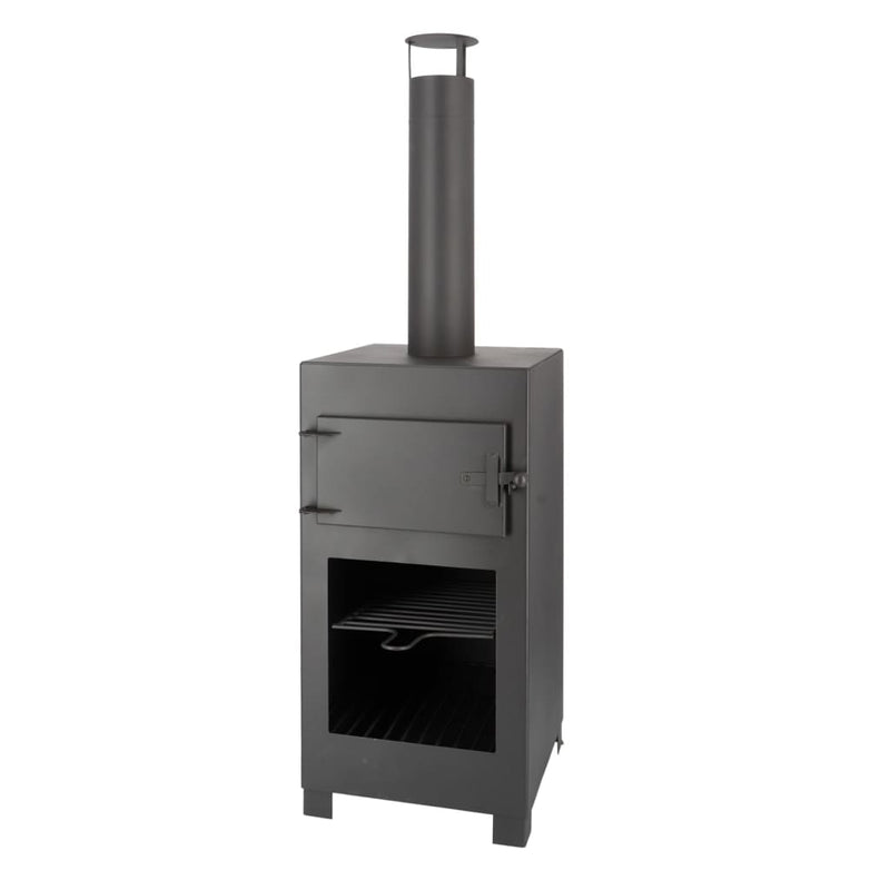 Load image into Gallery viewer, Esschert design terraskachel met pizzaoven zwart
